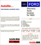 1969 Ford Warranty Facts booklet