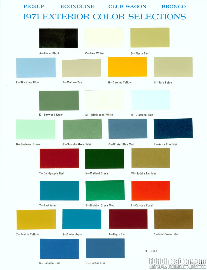 Ford color chips