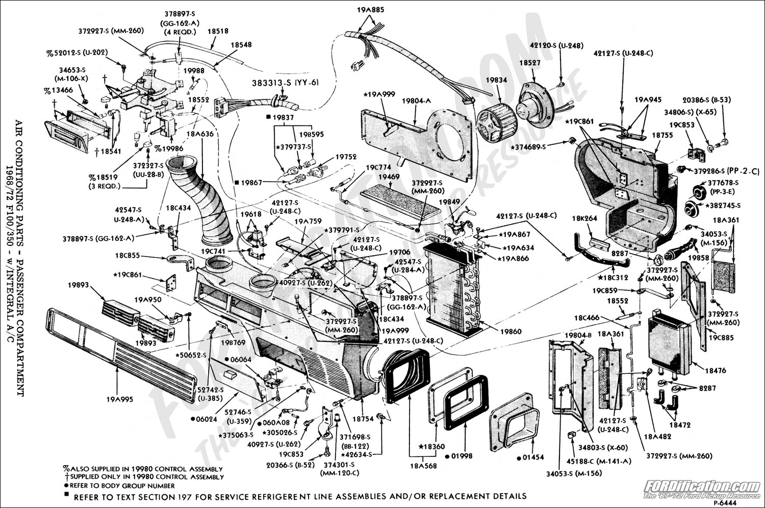 Ford Truck Part Numbers (Air Conditioning Unit, Factory Integral