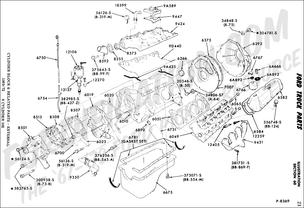 where to find ford engine dimensions