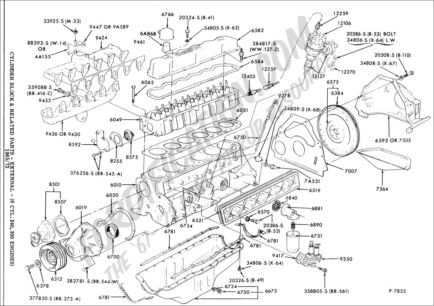 Ford Truck Technical Drawings and Schematics - Section E - Engine and