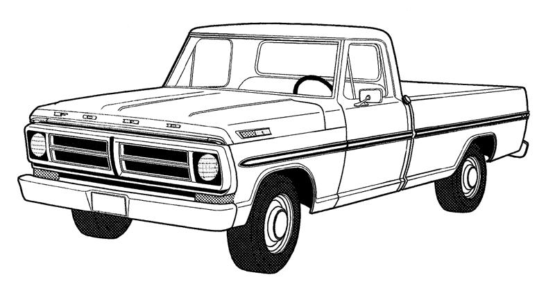 Line drawing of a ford f-250 #10