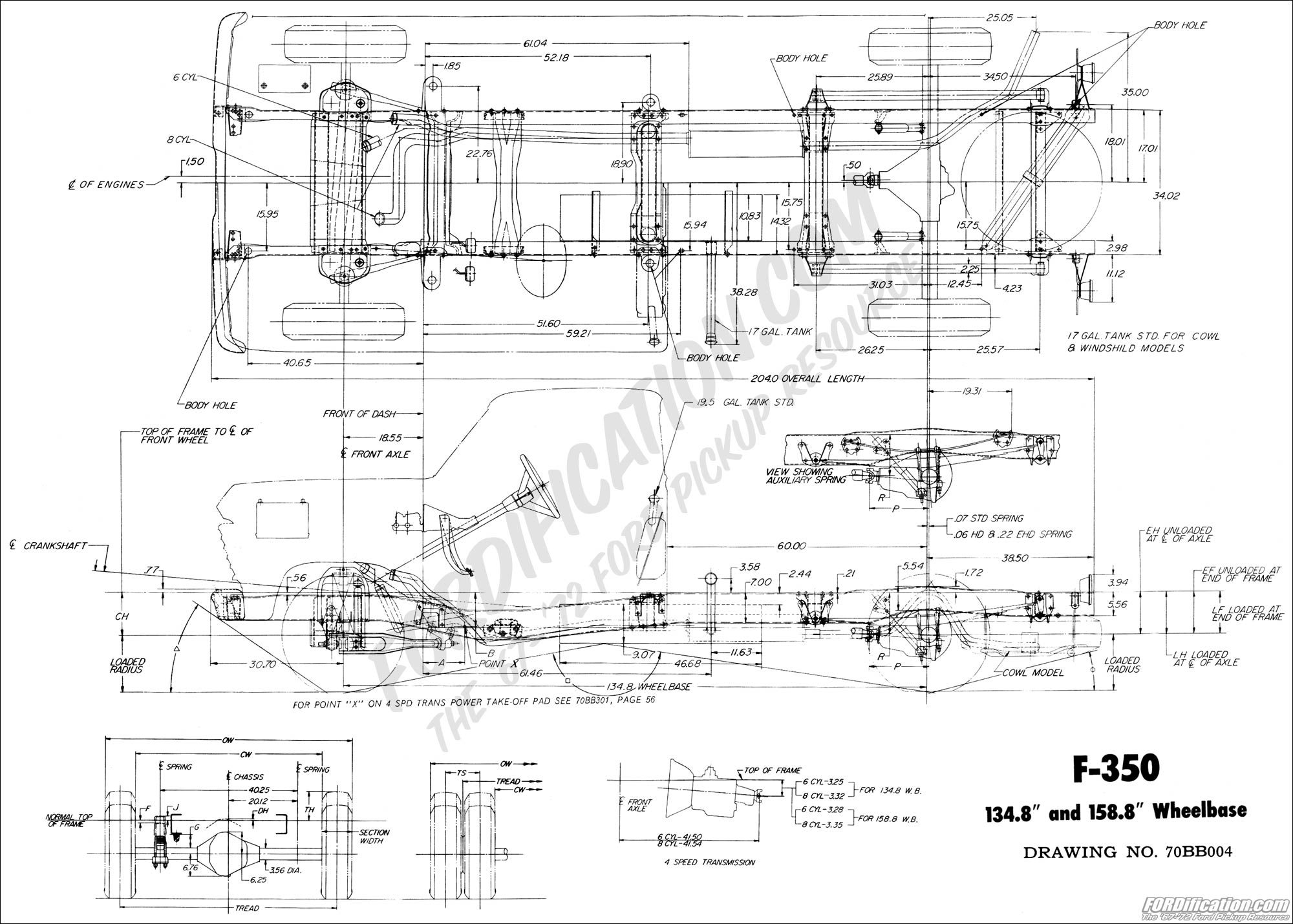 2004 Ford f350 dimensions