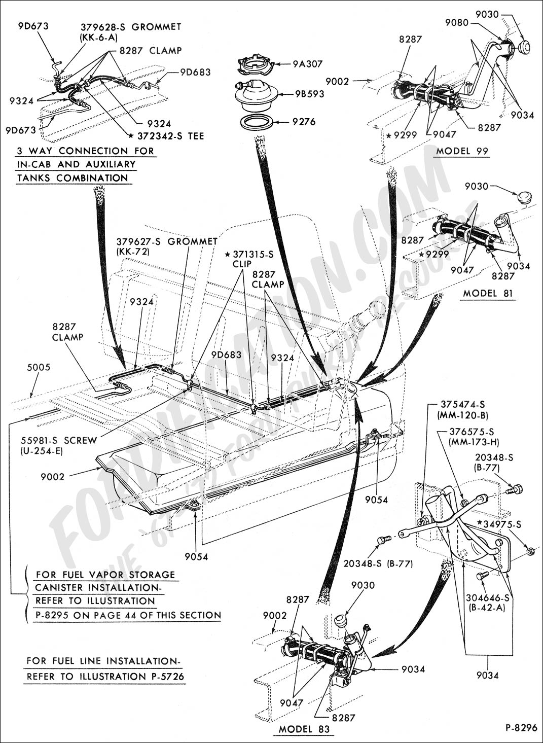 Ford Truck Part Numbers (Auxiliary Fuel Tank ... 76 ford f 150 wiring diagram 
